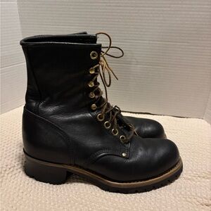 Georgia Steel Toe Boots Black Leather Sole Detail